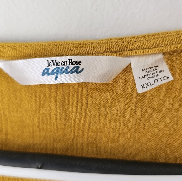 La Vie En Rose Aqua Swimwear Mustard Yellow Cover Up Dress Viscose size XXL - Picture 5 of 8